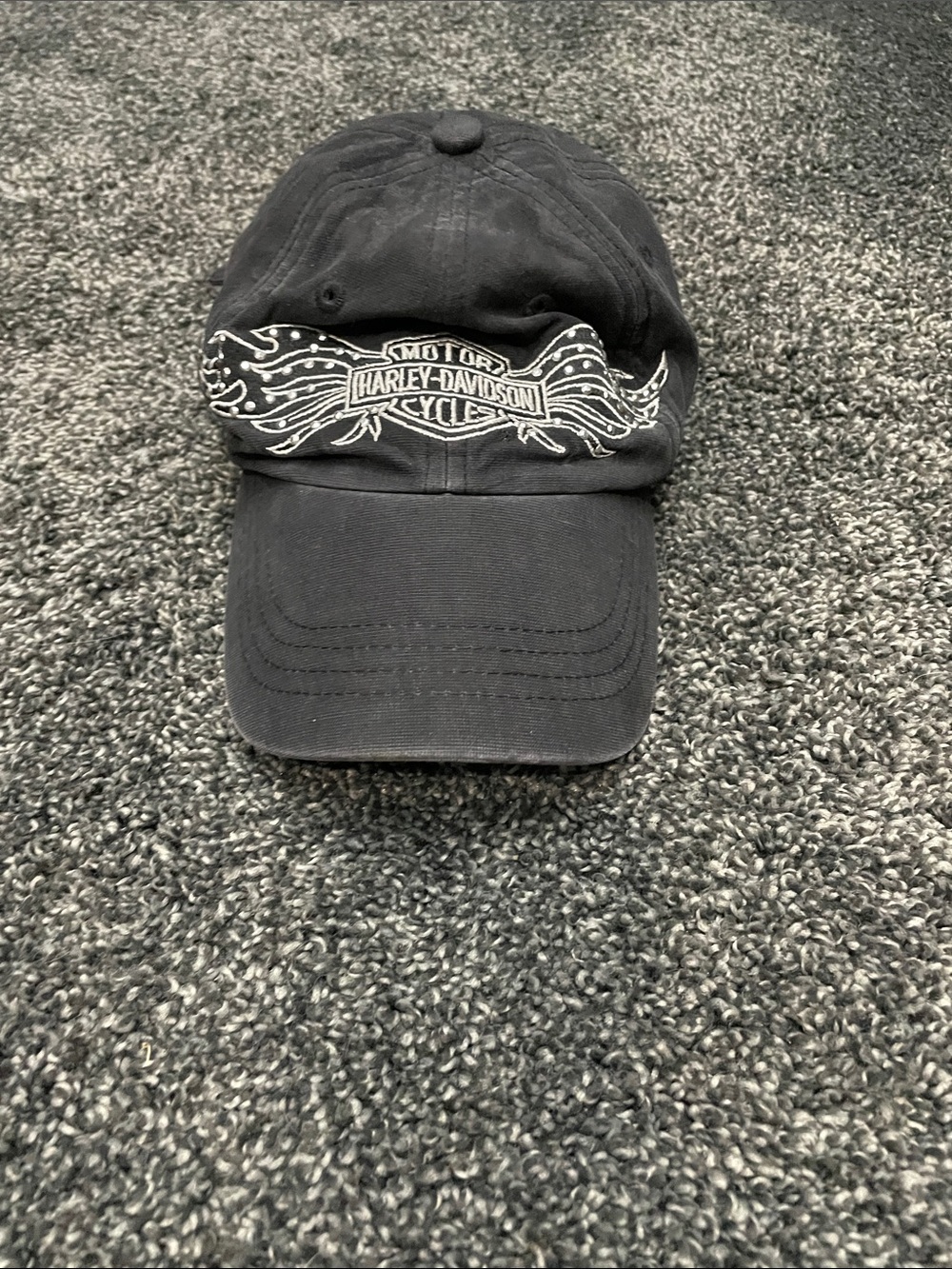 Harley-Davidson Black Cap with White Flame Logo